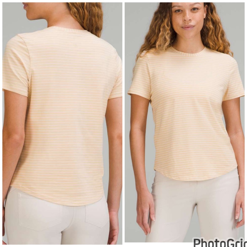 Lululemon Love Crew T-Shirt Prosecco / White womens size 12 EUC